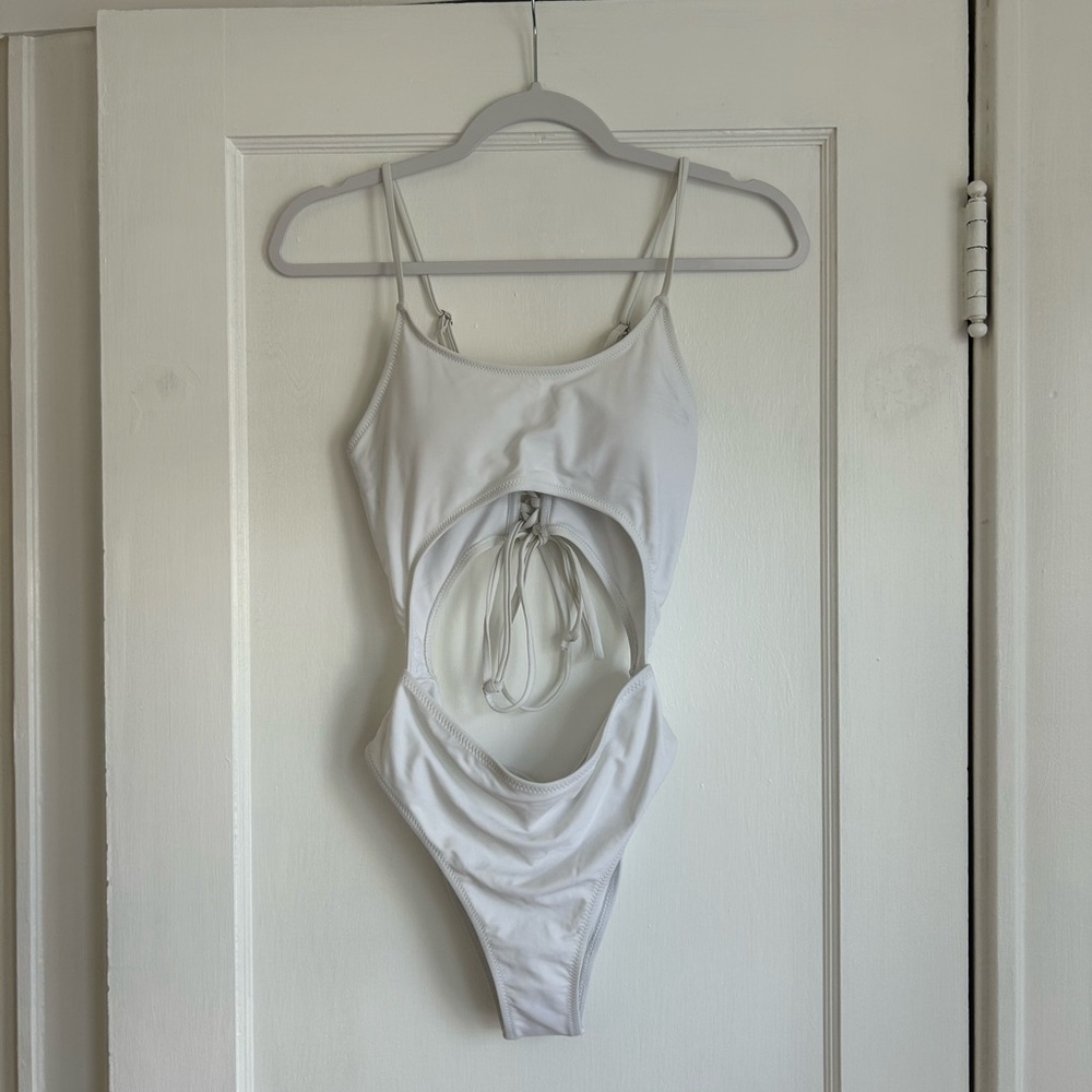 White Cutout One-Piece Swimsuit